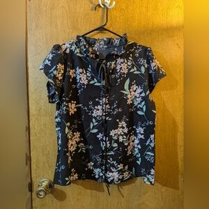 Emory Rose Black Floral Blouse